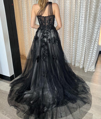A1053 - Leila One Shoulder A-Line Tulle Gown - Andrea & Leo