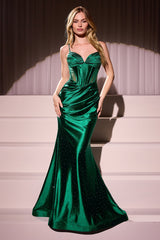 Luana Gown - Stretch Satin Hot Stone Dress