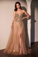 MERI GOWN - STRAPLESS LAYERED TULLE A-LINE DRESS
