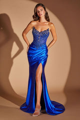 Sasha Gown - Beaded Crystal Strapless Corset Dress
