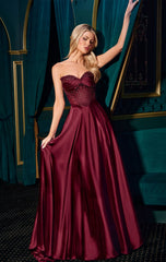 Melanie Gown - A-line Dress with Beaded Bodice & Corset Back