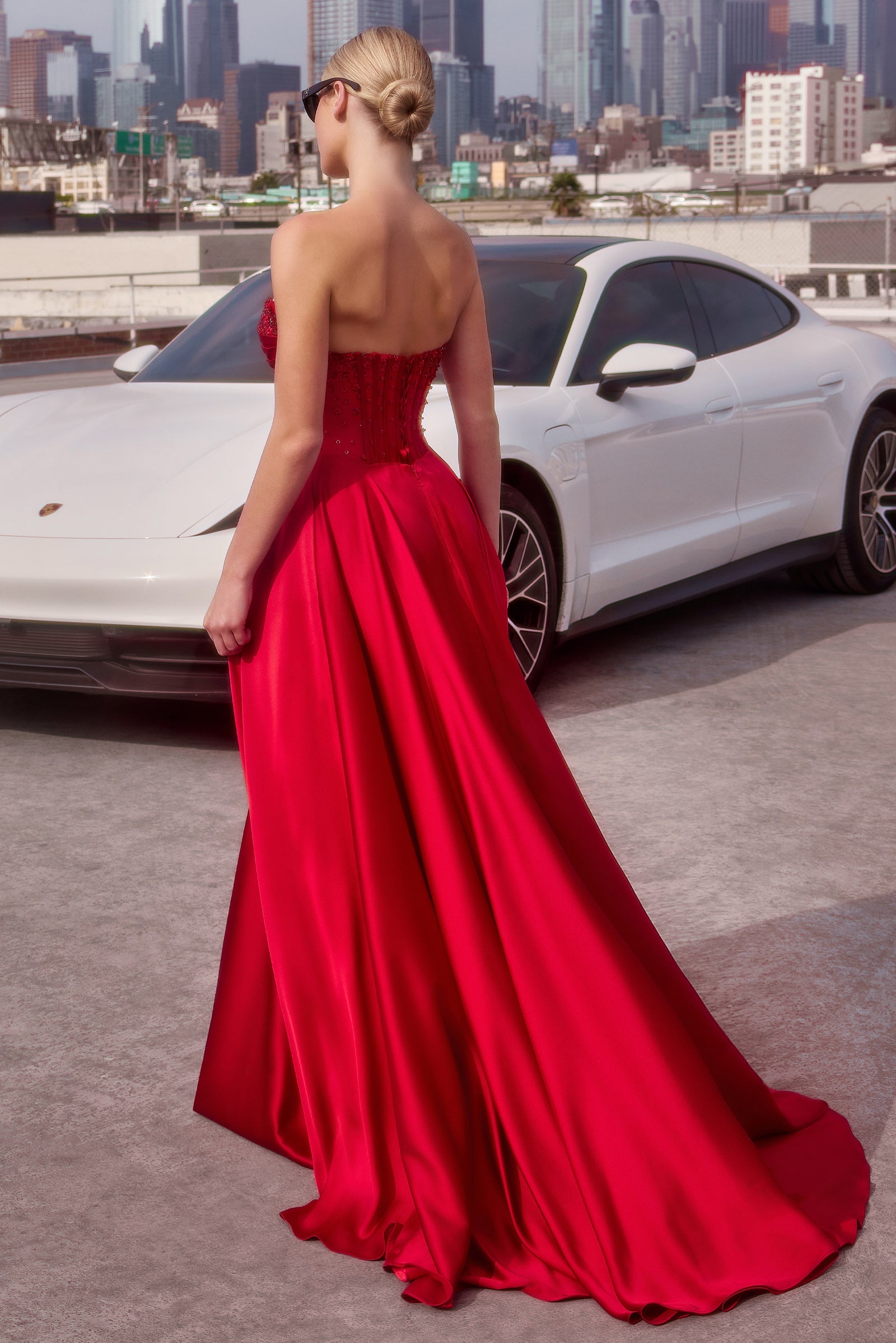 Melanie Gown - A-line Dress with Beaded Bodice & Corset Back