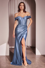 Lucienne Gown - Off-the-Shoulder Satin Bustier Gown