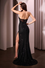 Nancy Gown - Strapless Sequin Fitted Gown