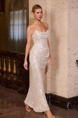 Ashton Gown - Sequin Mesh Evening Dress