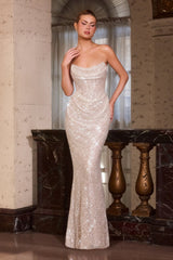 Ashton Gown - Sequin Mesh Evening Dress