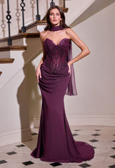 Faith Gown - Fitted Dress With Scarf