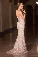Elsie Gown - Halter Mermaid Evening Dress