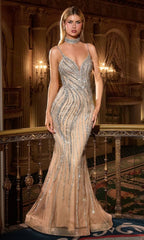 Shellie Gown - Crystal Waves Dress With Choker