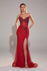 Mackenzie Gown - Fitted Strapless Crystal Dress