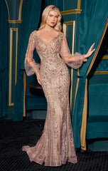 LEIGHTON GOWN - LONG SLEEVE MERMAID GOWN
