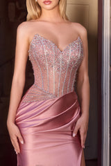 PROVENCE GOWN - DROP WAIST BEADED CORSET DRESS