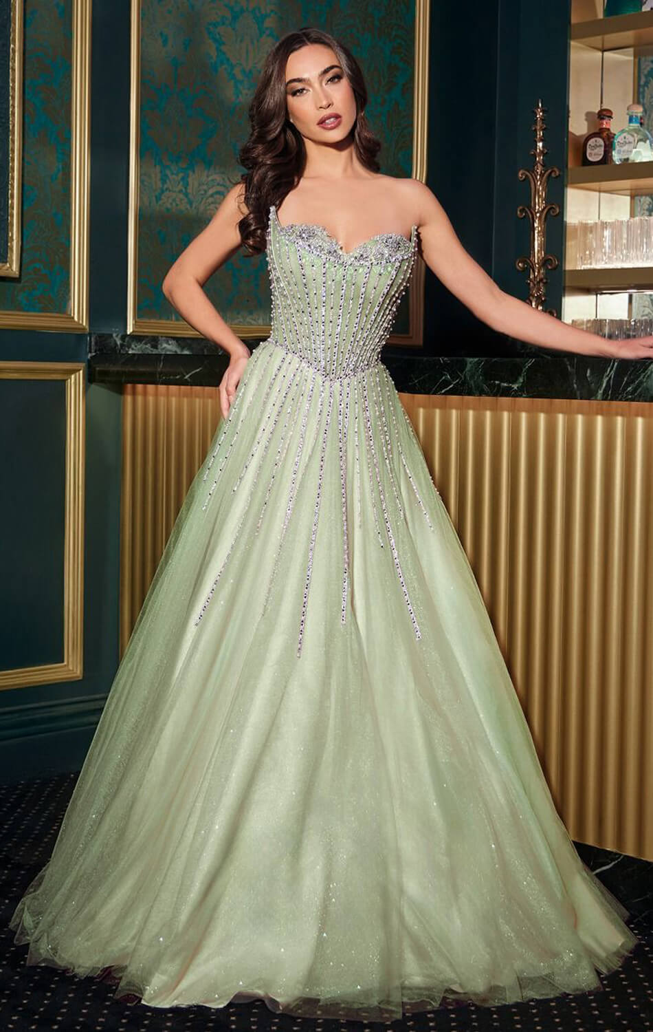AUGUSTINE GOWN - STRAPLESS GOTHIC BALL GOWN
