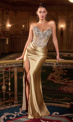 LARISSA GOWN - CRYSTAL CORSET DRESS WITH LACE UP BACK
