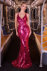 Nicole Gown - Fitted Sequin Evening Dress