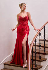 Svetlana Gown - Beaded Illusion Corset Dress