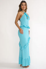 NADIA HALTER MAXI DRESS - OCEAN BLUE