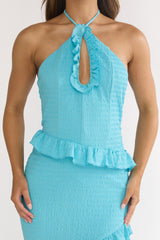 NADIA HALTER MAXI DRESS - OCEAN BLUE
