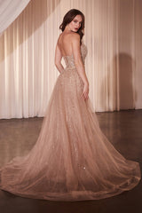 Roxanna Gown - Crystal & Pearl Gown with Overskirt