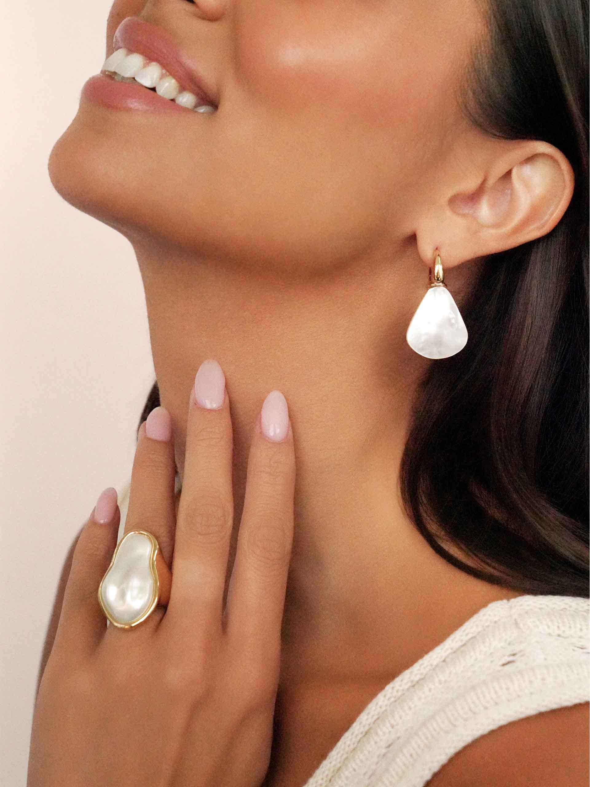 Sun-Kissed Pearl Earrings