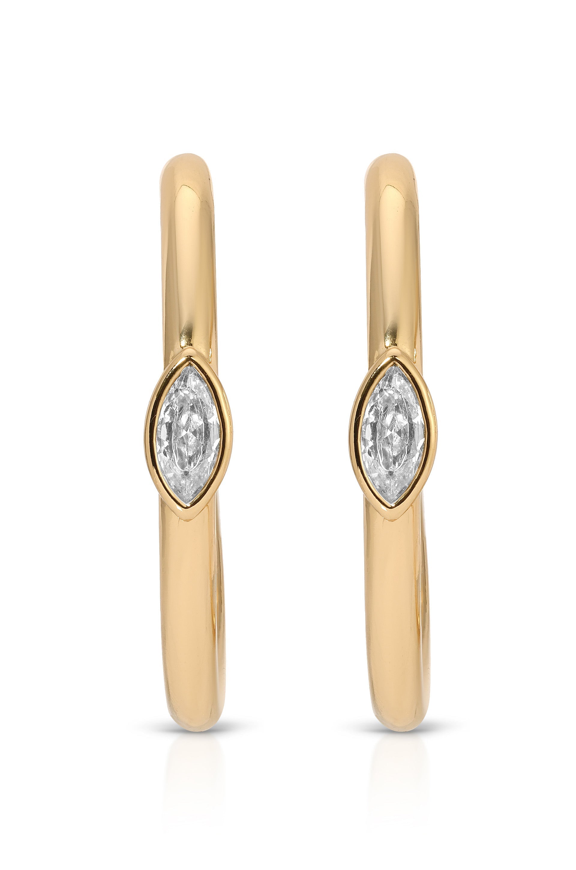 Large Marquise Crystal Hoops