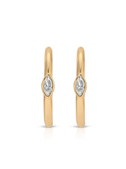 Medium Marquise Crystal Hoops