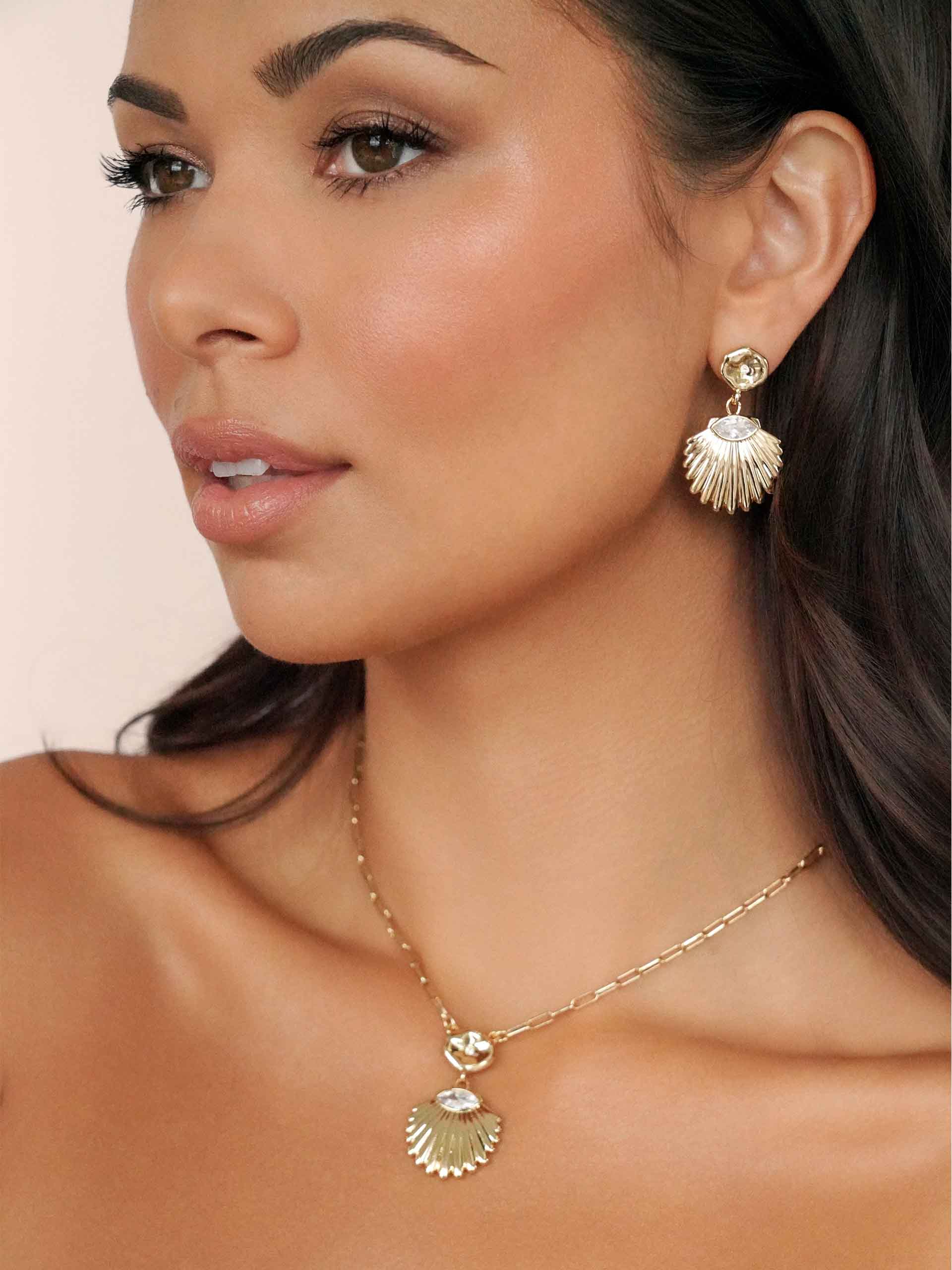 Santorini Shell Drop Earrings