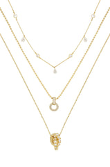 Dainty Crystal Trio Necklace Set