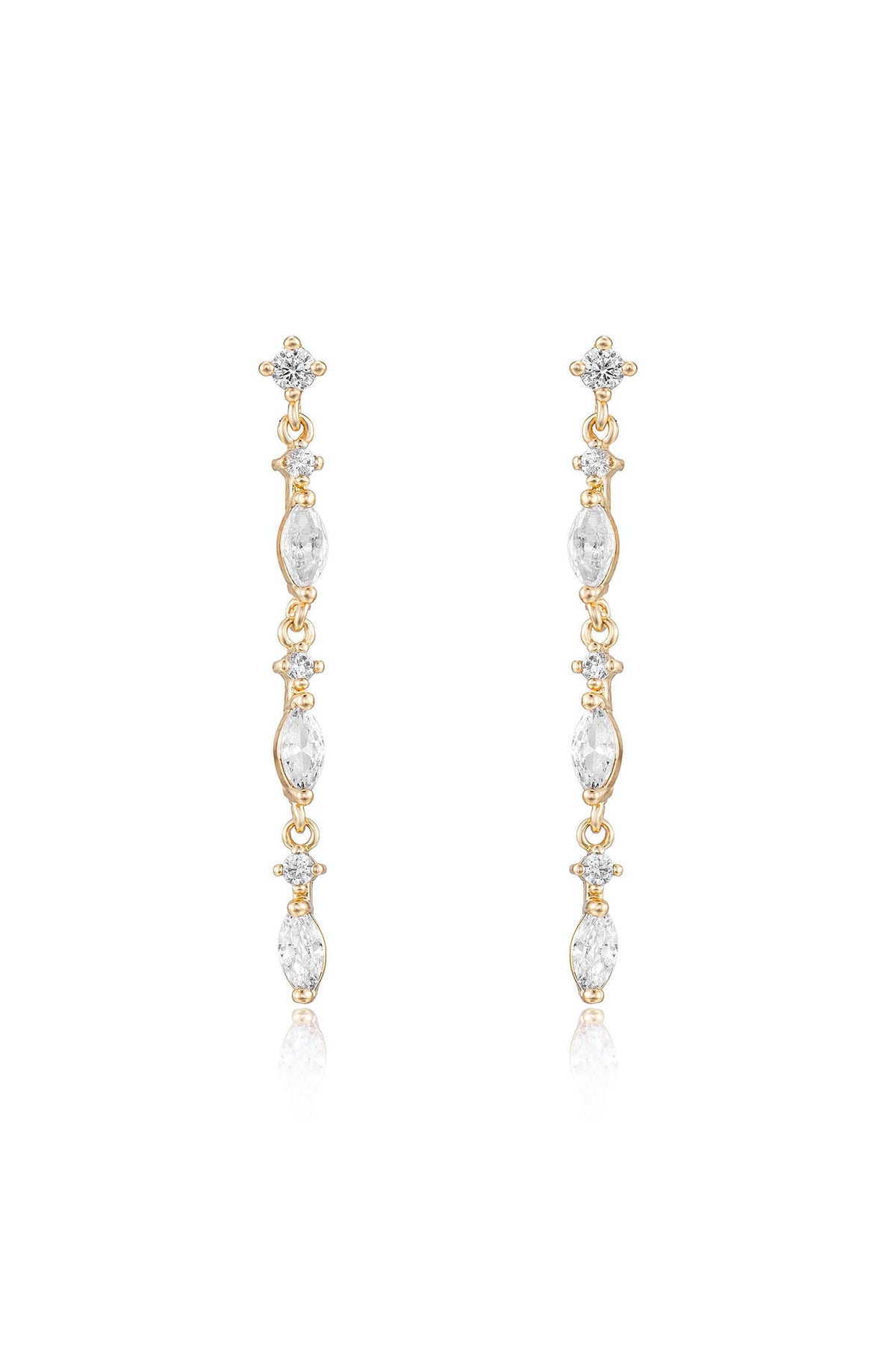Dainty Linear Crystal Drop Earrings