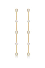 Pearl and Crystal Linear Earrings