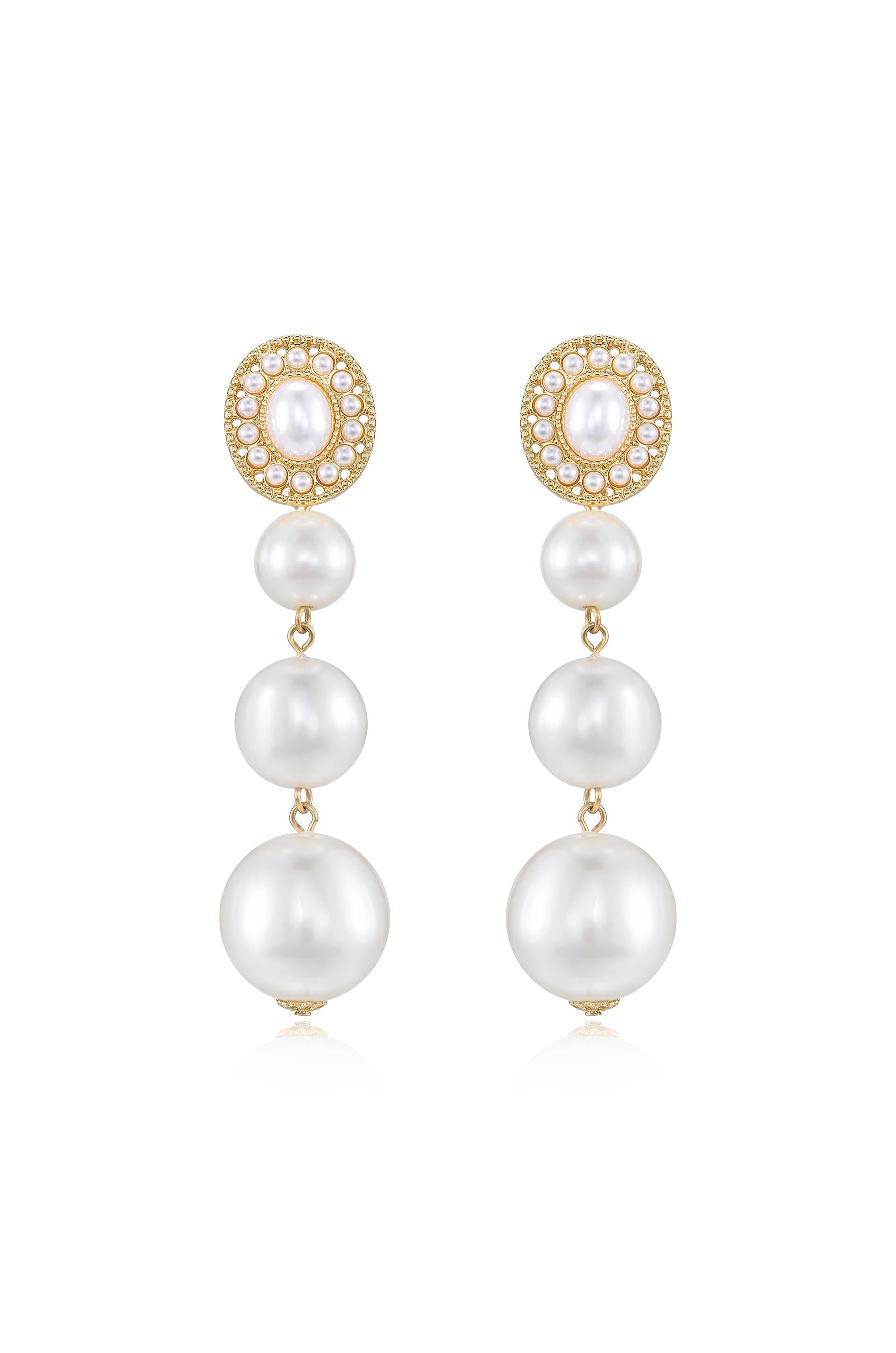 Graduating Pearl Dangle Earrings