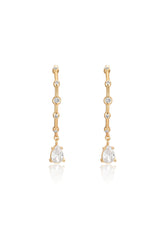 Delicate Crystal Charm Hoop Earrings