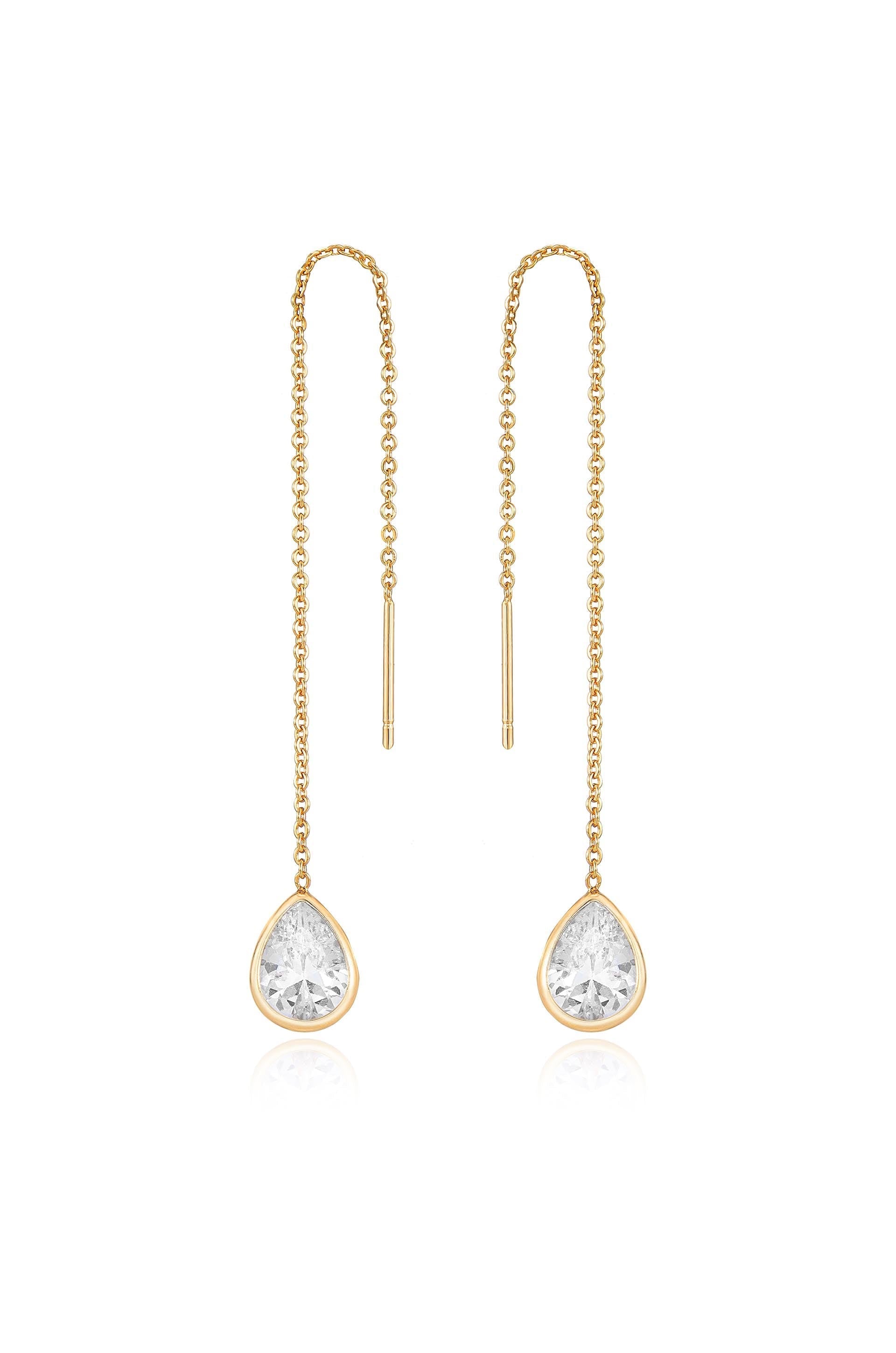 Barely There Chain and Crystal Dangle Earrings