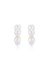 Five Pearls Hoop Earrings