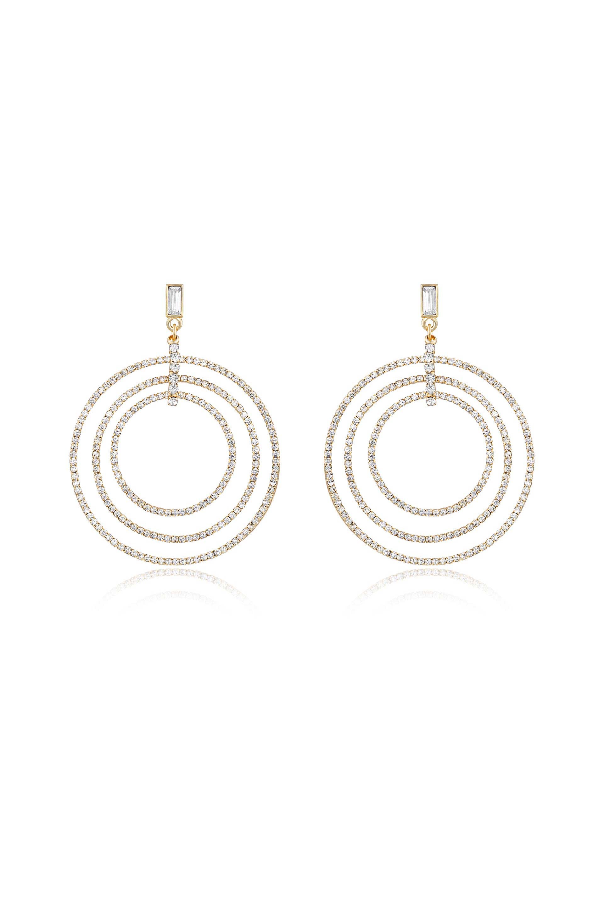 Disco Crystal Ring Earrings