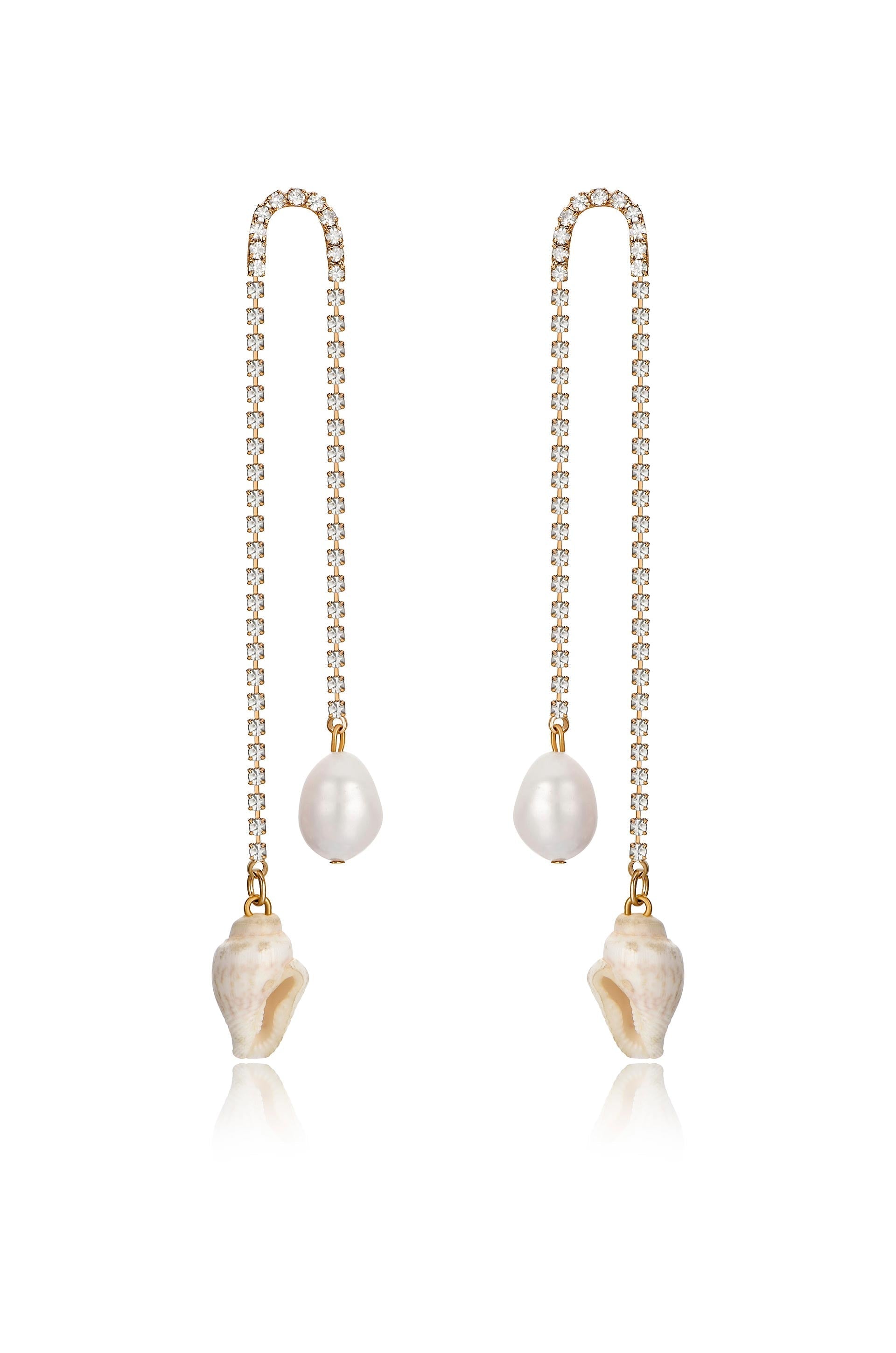 Balanced Shell and Pearl Earrings