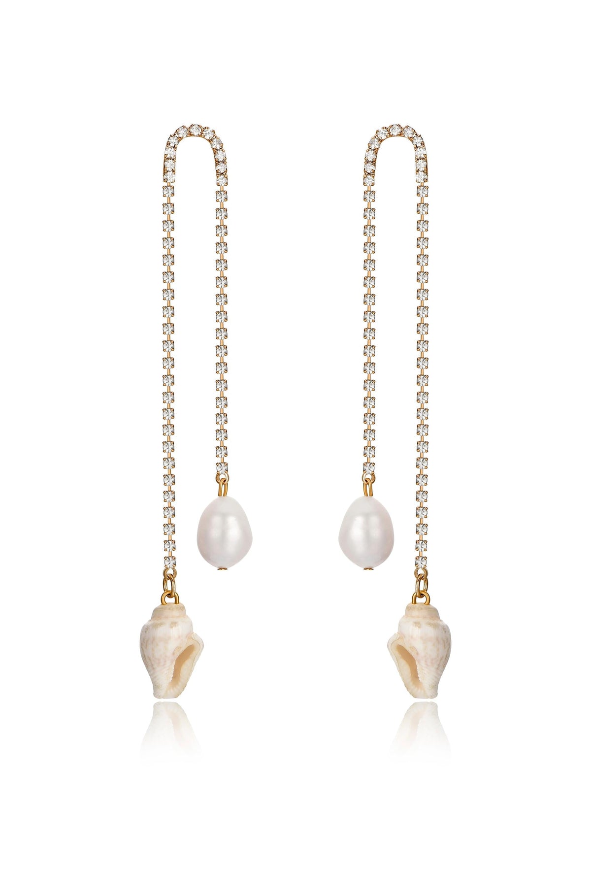 Balanced Shell and Pearl Earrings