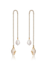 Balanced Shell and Pearl Earrings