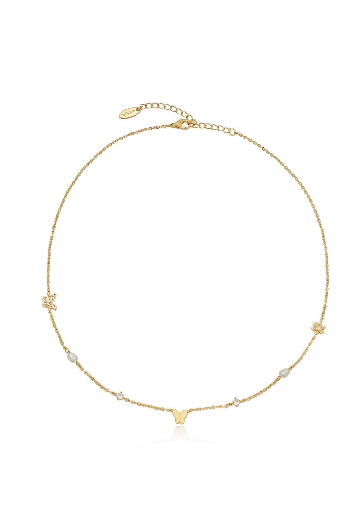 Subtle Butterflies and Pearl Necklace