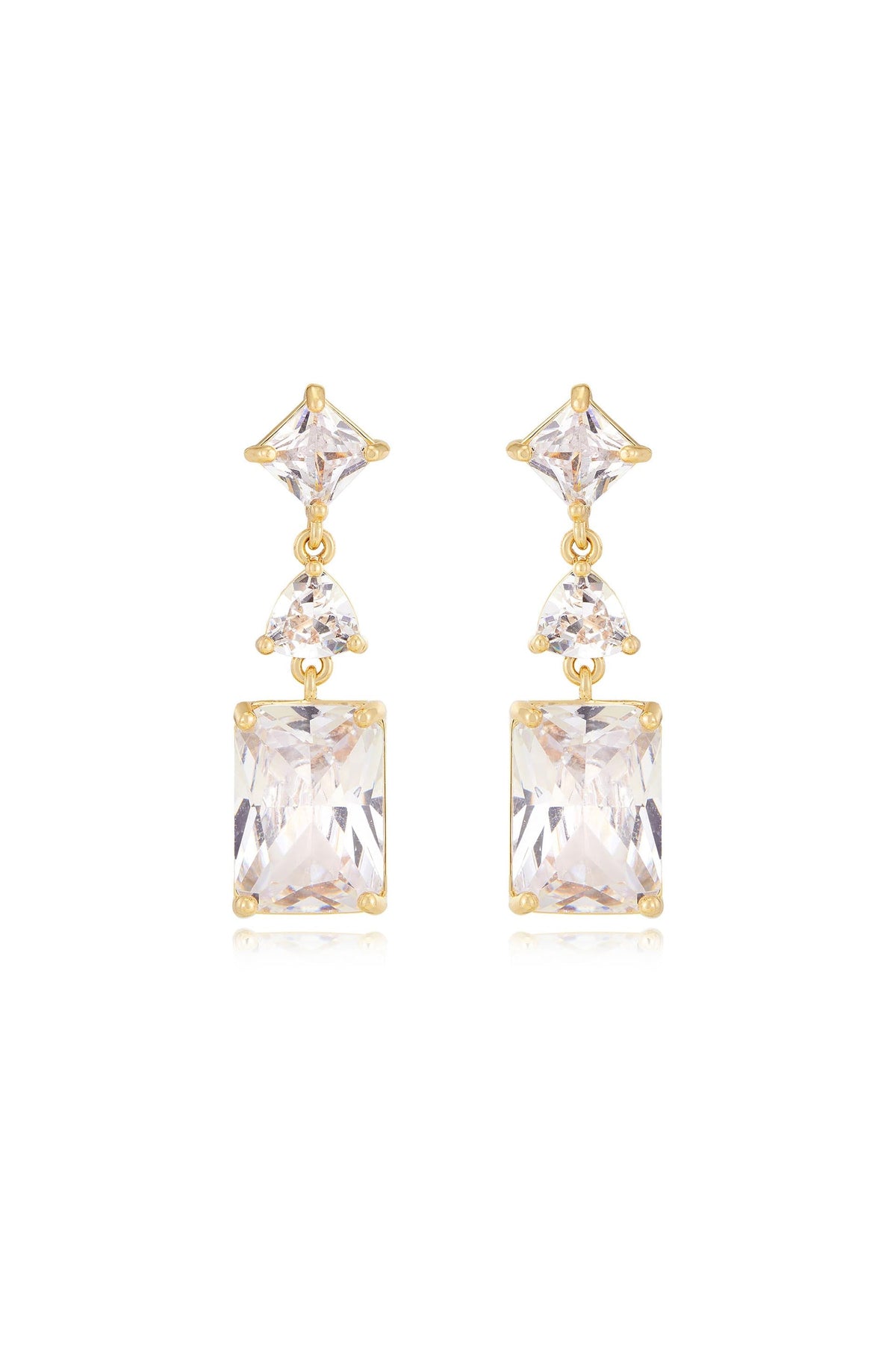 Reflective Crystal Dangle Earrings