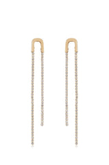 Double Crystal Chain Drop Earrings