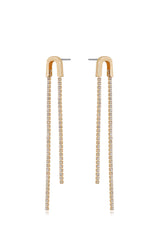 Double Crystal Chain Drop Earrings