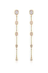Dainty Bezel Crystal Dangle Earrings