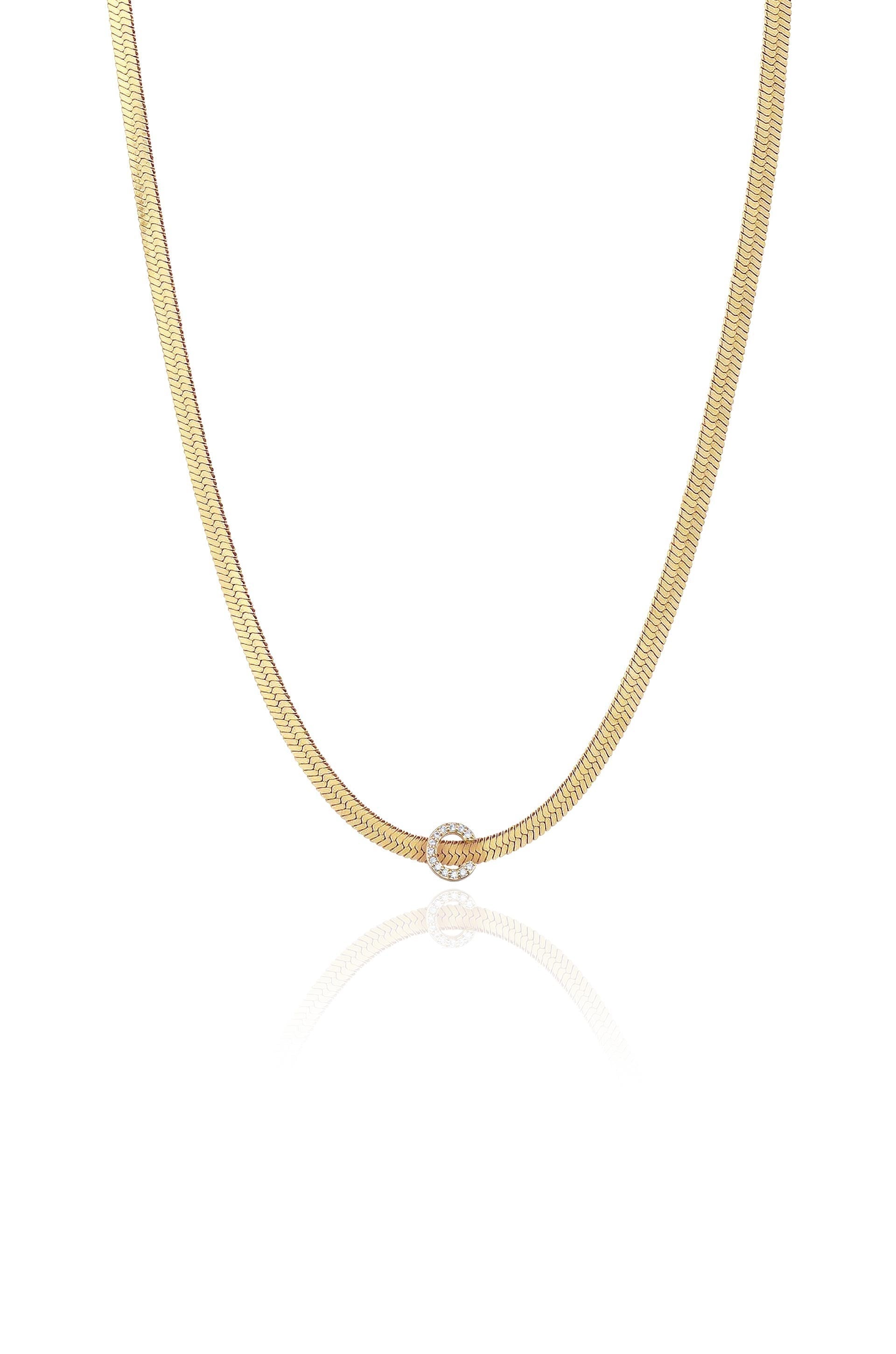 Initial Herringbone Necklace