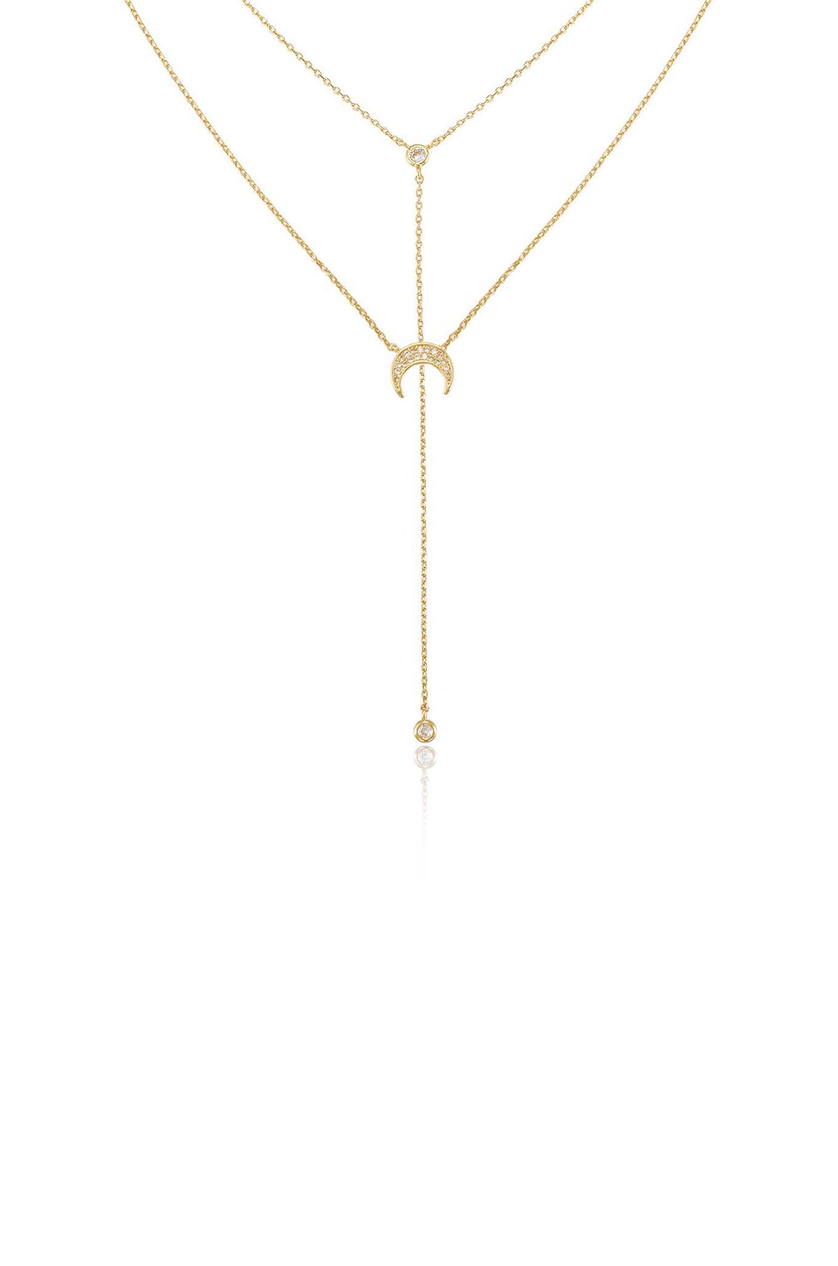 Dainty Layered Crescent Moon Necklace Set
