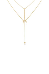 Dainty Layered Crescent Moon Necklace Set