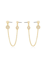 Double Piercing Chain Drop Earrings