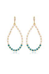 Turquoise and Pearl Teardrop Earrings