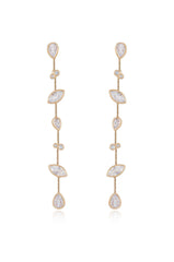 Falling Bezel Crystal Dangle Earrings