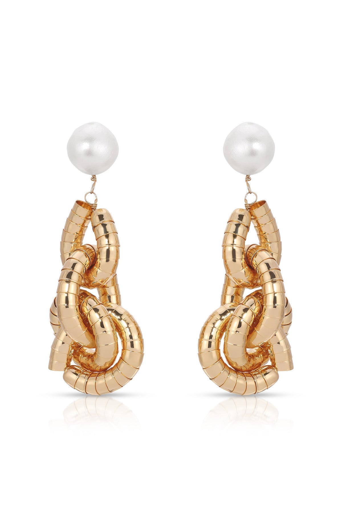 Liquid Gold Pearl Drop Earrings
